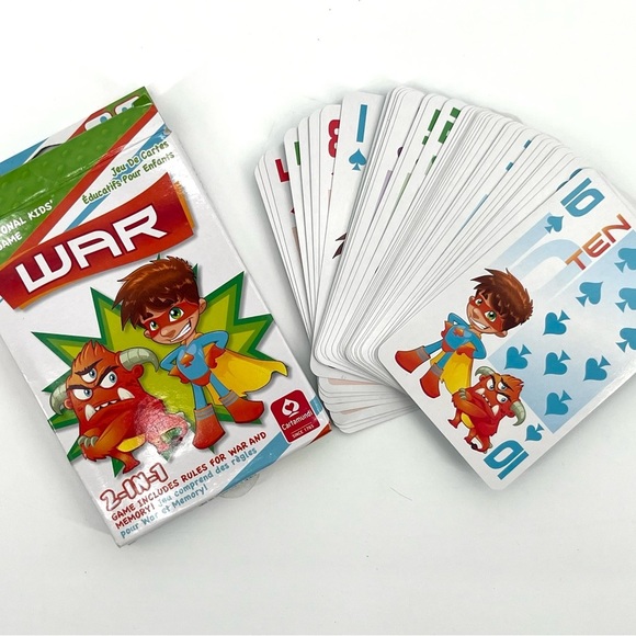 WAR & Memory 2-in-1 Educational Kids' Card Game‎ Cartamundi 2-4 Players Age 3+ - Picture 3 of 3